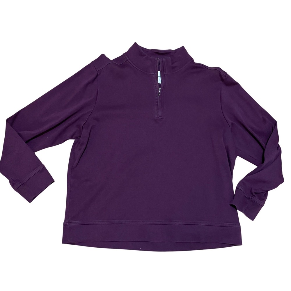 Tommy Bahama Men's XL Purple Quarter‎ Zip Pullover Pima Cotton Sweatshirt